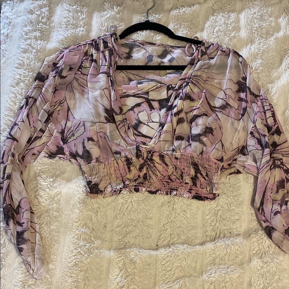 Floral Sheer Long Sleeve Top